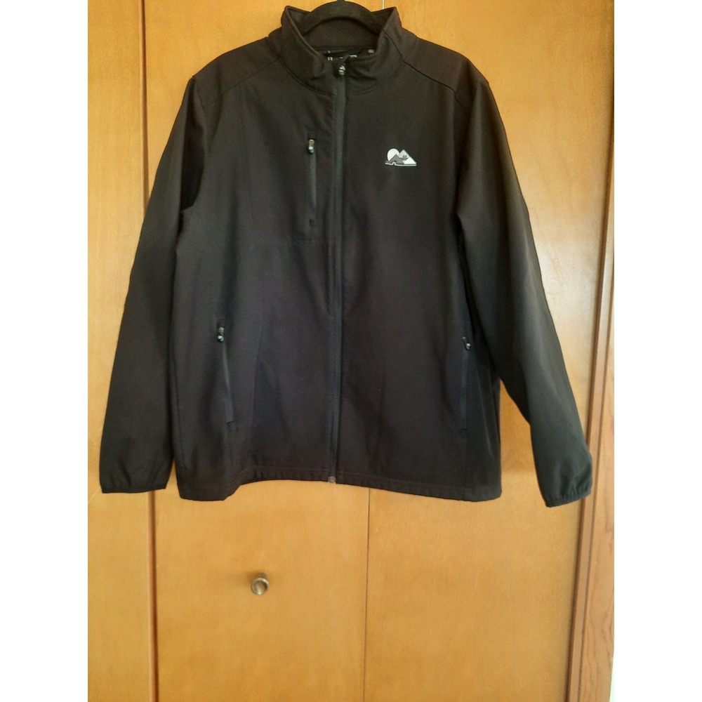 Ahead USA Mens Softshell Jacket Black Full Zip Fleece Lined Large AE13 NW358